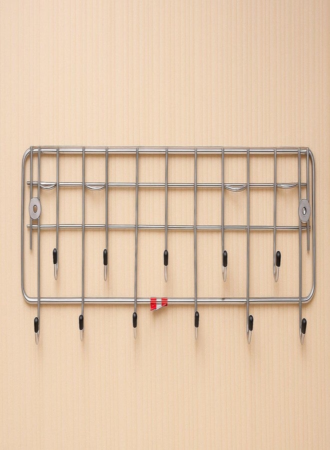 EvoFlex Kitchen Wall Mounted Utensil Rack, 11 Hooks with 4 Holders, Stainless Steel, Silver, 30 cm Special for >Restaurant, Modular Kitchen ,Hotel, Cafe, Lounge bar, Wall Decors, Study room, Bathroom, Bedroom - Image 5